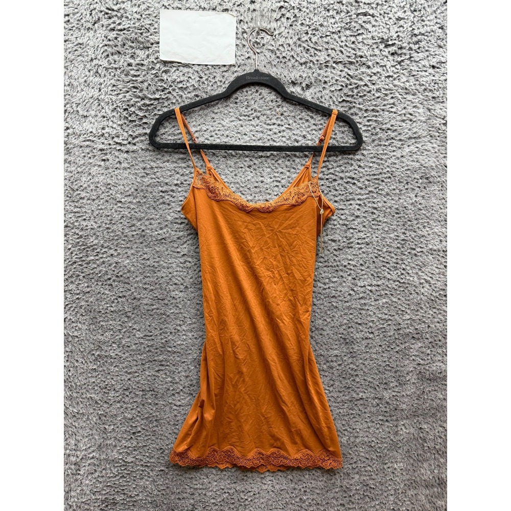 NWT Skims Fits Everybody Lace-Trimmed Sleeveless Slip Dress Bronze Womens Size S